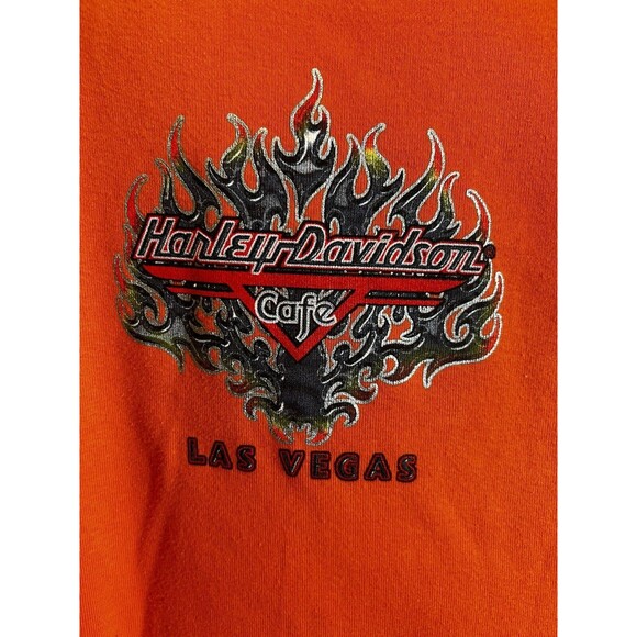 Harley Davidson Cafe Ladies Orange Biker T Shirt Women’s XL - Picture 2 of 7